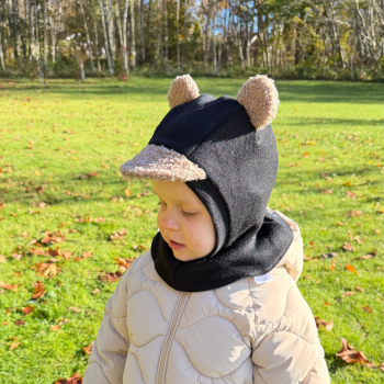 Žieminis šalmukas su Teddy AUSYTĖMIS ir Teddy ŠALIKU
