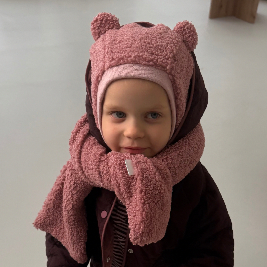 Žieminis Teddy šalmuko komplektas rinkinys su pirštinėmis - Image 5