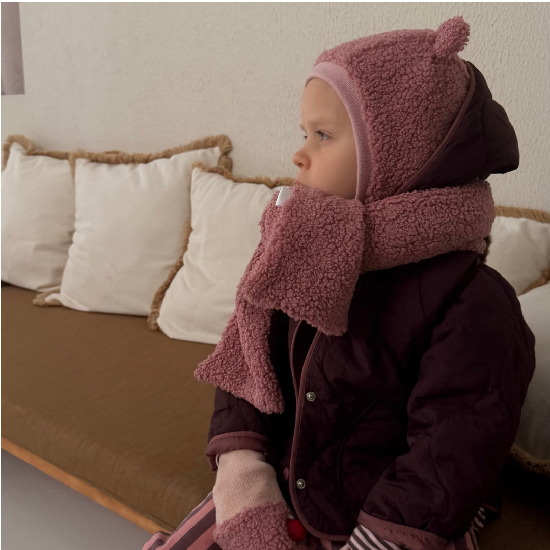 Žieminis Teddy šalmuko komplektas rinkinys su pirštinėmis - Image 10