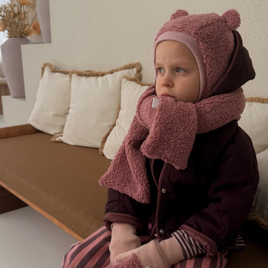 Žieminis Teddy šalmuko komplektas rinkinys su pirštinėmis - Image 7