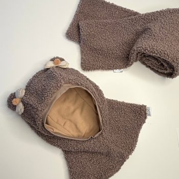 Žieminis Teddy šalmuko komplektas KASPINĖLIAI
