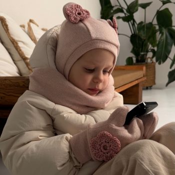 Žieminis šalmuko komplektas, rinkinys su pirštinėmis