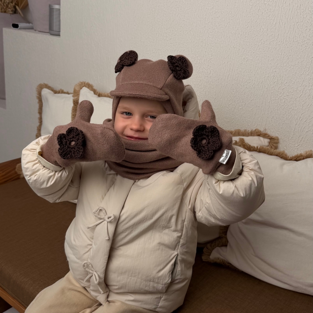 Žieminis šalmuko komplektas, rinkinys su pirštinėmis - Image 2